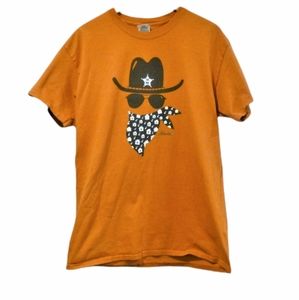 Orange Cowboy Graphic Tee Shirt